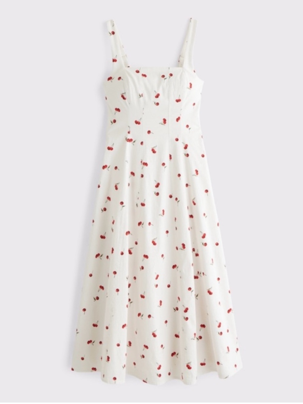 Abercrombie & Fitch Mila Stretch Midi Dress in Cherry Print ๐ size XXLP $110 - Picture 8 of 16
